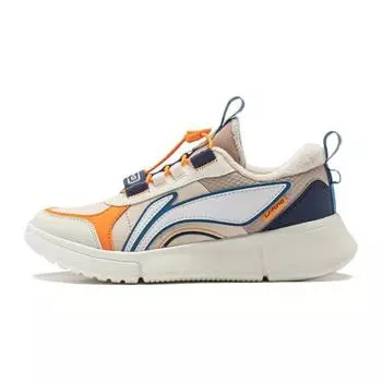 Li Ning Удобная нескользящая прочная повседневная обувь Детская обувь Off-White YKCS192-17 34