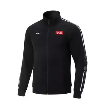 Li Ning Удобная повседневная куртка на молнии с воротником-стойкой, унисекс, черные куртки AWDV275-1 XL