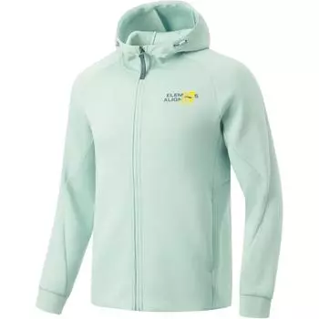 Li Ning Удобная повседневная куртка с капюшоном и застежкой-молнией с длинным рукавом Мужские куртки Перо-зеленый AWDU181-4 M