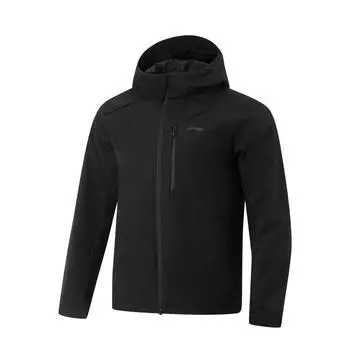 Li Ning Удобная Повседневная Минималистичная Куртка-пуховик Три-в-одном с капюшоном Однотонная Теплая Мужская Верхняя одежда Черная AWBU063-1 XL