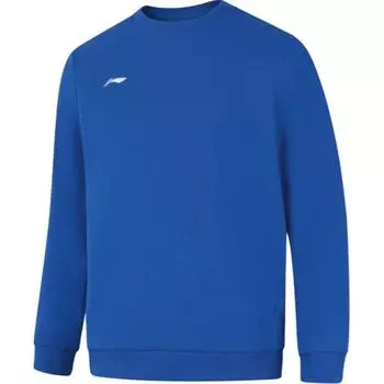 Li Ning Удобная повседневная однотонная толстовка с круглым вырезом Мужская толстовка светло-голубого цвета AWDUB25-4 M