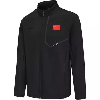 Li Ning Удобная Повседневная Простая Дышащая Куртка на молнии со стойкой воротником Универсальная Мужская Куртка Черная AWDUH97-1 XL