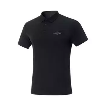 Li-Ning Удобная Повседневная Простая Однотонная Универсальная Дышащая Футболка-поло с коротким рукавом Мужские топы Черный APLV171-1 M