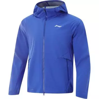 Li Ning Удобная повседневная простая свободная ветровка с капюшоном для мужчин, верхняя одежда, ярко-синяя AFDV043-7 XL