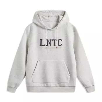 Li Ning Удобная повседневная толстовка с капюшоном с надписью «Light» Мужские толстовки с капюшоном «Цветок-серый» «Камень-серый» AWDV141-1 XL