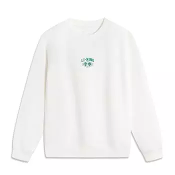 Li Ning Удобная повседневная толстовка с круглым вырезом Мужские топы Off-White AWDU609-1 3XL
