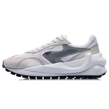 Li-Ning Удобная сетчатая ткань амортизирующая нескользящая износостойкая дышащая легкая низкая обувь для бега женские кроссовки снежно-серые AGCR034-1 35