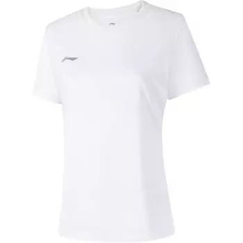 Li-Ning Удобная спортивная футболка Быстросохнущая Дышащая Универсальная Женские топы с коротким рукавом Стандартный-Белый ATSU840-2 2XL
