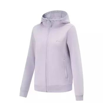 Li Ning Удобная спортивная куртка с капюшоном с логотипом бренда Женские куртки Морская соль-фиолетовый AWDU636-2 M