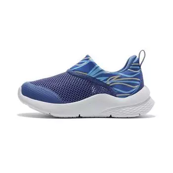 Li Ning Удобная спортивная нескользящая износостойкая дышащая повседневная обувь Детская обувь синего цвета YKNS054-1 25