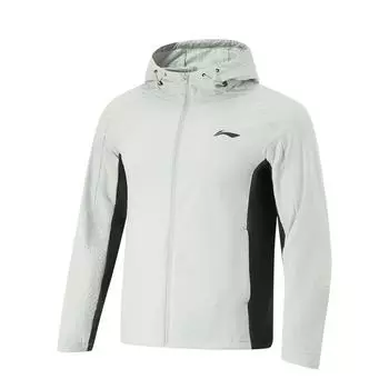 Li Ning Удобная теплая ветровка с капюшоном Мужская верхняя одежда Капля воды-серый AFDUC27-3 L