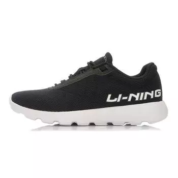 Li-Ning Удобная ткань амортизирует нескользящие износостойкие дышащие легкие низкие кроссовки для бега женские кроссовки черный белый ARJL008-2 35