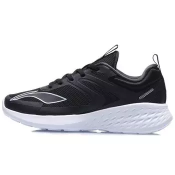 Li-Ning Удобная ткань синтетическая кожа нескользящие износостойкие дышащие низкие кроссовки для бега мужские кроссовки черный серый ARHR051-1 43