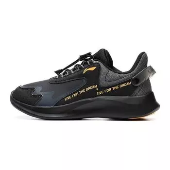 Li Ning Удобная универсальная амортизирующая износостойкая повседневная обувь Детская обувь Черный Серый YKCS162-13 31