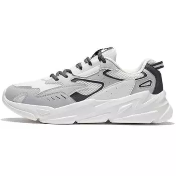 Li-Ning Удобные амортизирующие нескользящие износостойкие низкие повседневные туфли мужские кроссовки серо-белые AGLS053-2 39