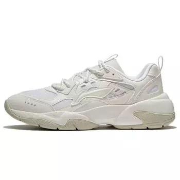 Li Ning Удобные амортизирующие нескользящие износостойкие дышащие низкие повседневные туфли женские кроссовки белые AGCR478-4 37