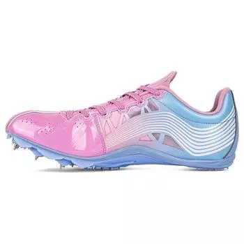 Li-Ning Удобные амортизирующие нескользящие прочные низкие кроссовки для бега унисекс синие розовые AJJS001-2 41