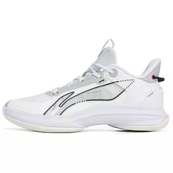 Li-Ning Удобные баскетбольные кроссовки средней высоты для мужчин, белые ABPR069-5 44