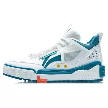 Li-Ning Удобные дышащие прочные легкие нескользящие кроссовки для скейтбординга среднего размера мужские кроссовки белые AGCR311-2 39