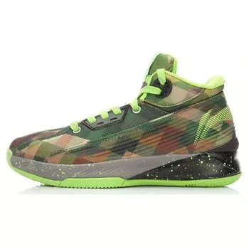 Li-Ning Удобные дышащие производительные амортизирующие нескользящие износостойкие высокие баскетбольные кроссовки мужские кроссовки армейско-зеленого цвета ABAK025-5 47