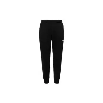 Li-Ning Удобные дышащие впитывающие пот трикотажные спортивные брюки с манжетами унисекс черные AKLTC39-1 S