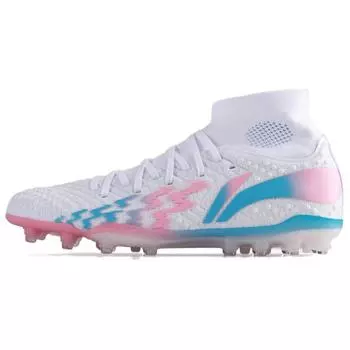 Li Ning удобные и дышащие MG мягкие футбольные бутсы мужские футбольные бутсы белые синие розовые YSFU013-7 41