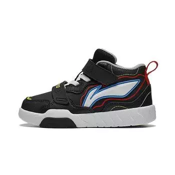 Li Ning Удобные Легкие Амортизирующие Кроссовки Rebound Повседневные Кроссовки Детские Кроссовки Черные YKNT126-13 26