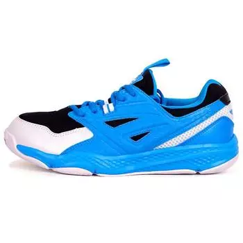 Li-Ning Удобные легкие амортизирующие нескользящие износостойкие низкие кроссовки для бадминтона мужские синие черные AYTL045-2 43
