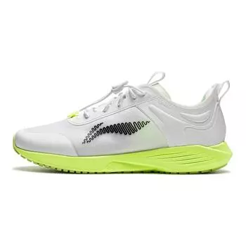 Li-Ning Удобные легкие кроссовки Cloud с низким верхом и амортизацией на шнурках для бега Детские кроссовки Белые Желтые Зеленые YKFU052-1 31