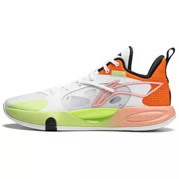 Li-Ning Удобные модные амортизирующие нескользящие износостойкие низкие баскетбольные кроссовки мужские белые оранжевые зеленые ABPU053-3 44