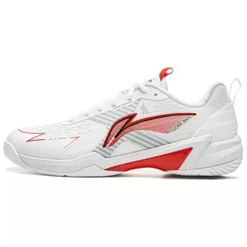 Li-Ning Удобные Модные Нескользящие Износостойкие Дышащие Кроссовки для Бадминтона с Низким Верхом Унисекс Белый Красный AYZU019-1 37