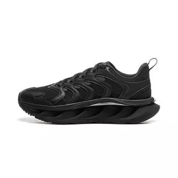 Li-Ning Удобные модные нескользящие низкие повседневные туфли мужские кроссовки черные AZGU071-2 44