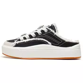 Li-Ning Удобные мюли из ткани, нескользящие, износостойкие, дышащие, низкие, повседневные туфли, женские туфли, черные AGCS142-2 35