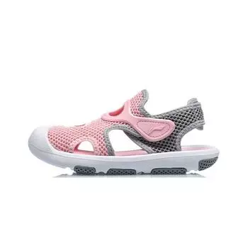 Li Ning Удобные нескользящие детские сандалии Детская обувь Серый Розовый YKKQ008-6 26