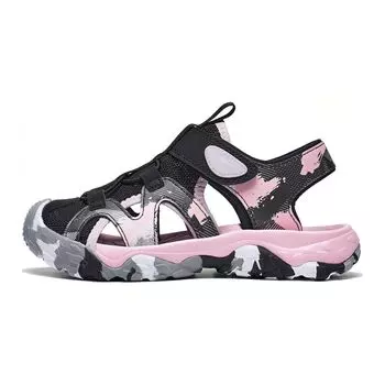 Li Ning удобные повседневные дышащие легкие детские сандалии детские сандалии черные розовые YKUT036-2 32