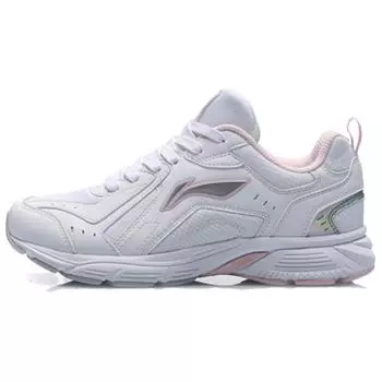 Li-Ning Удобные повседневные кроссовки с низким верхом женские кроссовки белые светло-розовые ARHP148-2 35