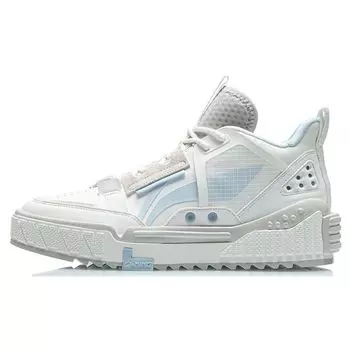 Li Ning удобные повседневные кроссовки средней высоты мужские кроссовки белые синие AGCR311-1 39
