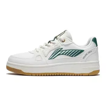 Li-Ning Удобные повседневные низкие кеды Cloud для детей, белые, зеленые, YKCS096-3 31