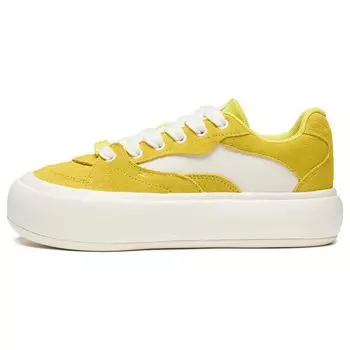 Li Ning удобные повседневные низкие кроссовки для скейтбординга женские кроссовки желтые белые AZGT026-3 35