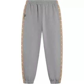 Li Ning Удобные повседневные простые трикотажные спортивные брюки на шнуровке с флисовой подкладкой для мужчин, серые AKLTA03-2 XL