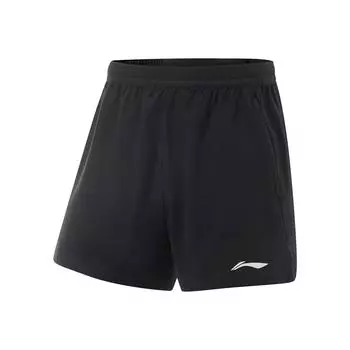 Li Ning Удобные Повседневные Простые Универсальные Спортивные Шорты на Шнуровке Мужские Шорты Черные AKSV097-1 3XL