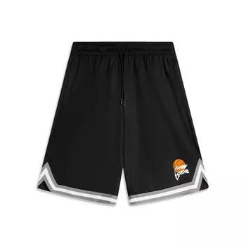 Li-Ning Удобные повседневные шорты на шнурке с логотипом в виде буквы, мужские шорты черного цвета AKSU623-1 S