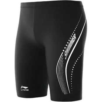 Li Ning удобные повседневные спортивные шорты с буквенным принтом и логотипом бренда, мужские шорты черного цвета LSKV305-3 M