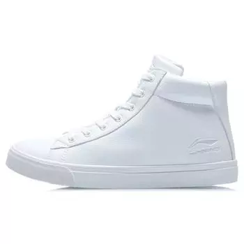 Li Ning удобные повседневные теплые высокие кроссовки с флисовой подкладкой мужские кроссовки белые AGCQ407-2 42