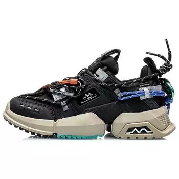 Li-Ning удобные прочные повседневные низкие туфли для папы женские кроссовки черные AGLQ138-1 35