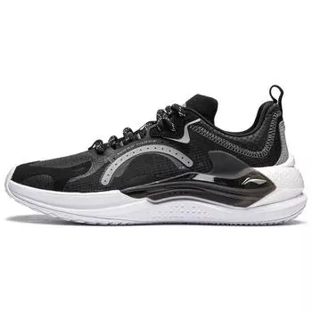 Li-Ning Удобные простые амортизирующие нескользящие низкие повседневные туфли мужские кроссовки черные AGLU175-1 40