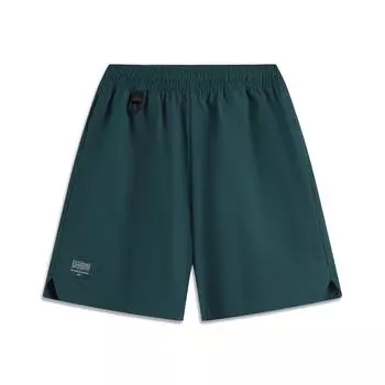 Li-Ning Удобные Простые Дышащие Шорты-пятиточки со средней посадкой Мужские шорты Темно-рифово-зеленый AKSV301-5 L
