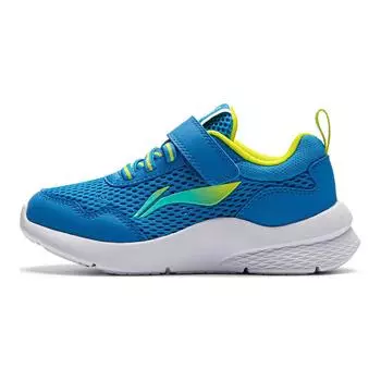 Li Ning Удобные простые нескользящие амортизирующие низкие повседневные туфли Детские кроссовки темно-синего цвета YKNU080-5 25