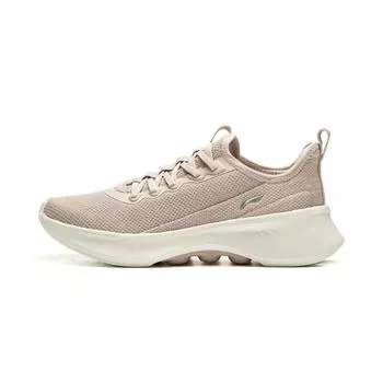 Li-Ning Удобные простые нескользящие износостойкие легкие низкие повседневные кроссовки для бега женские кроссовки бежевые AGLU320-2 35