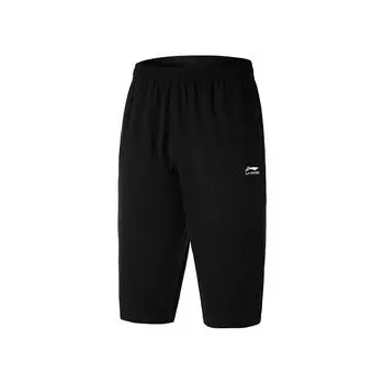Li-Ning Удобные Простые Однотонные Дышащие Прямые Свободные Универсальные Повседневные Шорты Унисекс шорты AKQV053-1 S